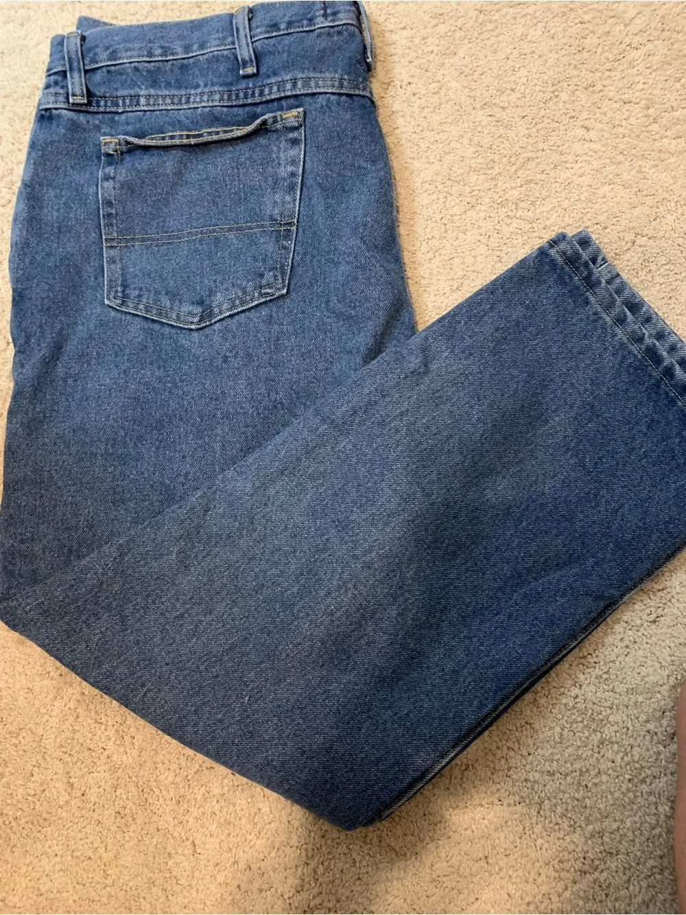 Wrangler Authentic Men's 40x28 Regular Fit Blue Denim Jeans